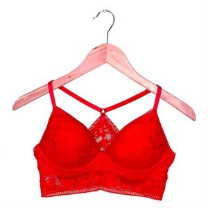 Red lace Victoria’s Secret racerback bralette